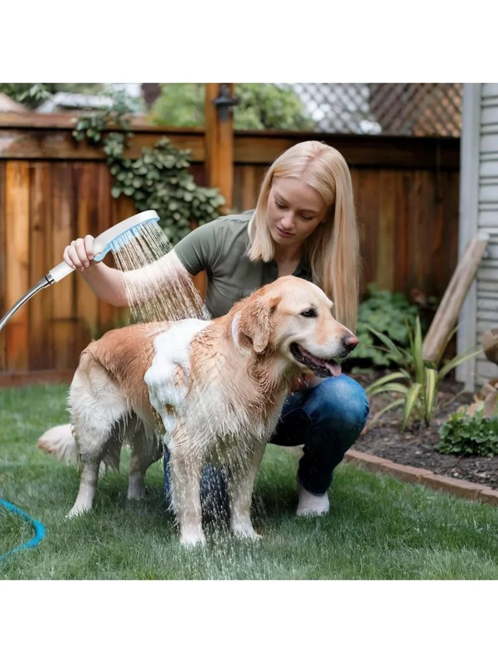 Adjustable Dog Shower Attachment - 4 Settings for Easy Bathing & Grooming